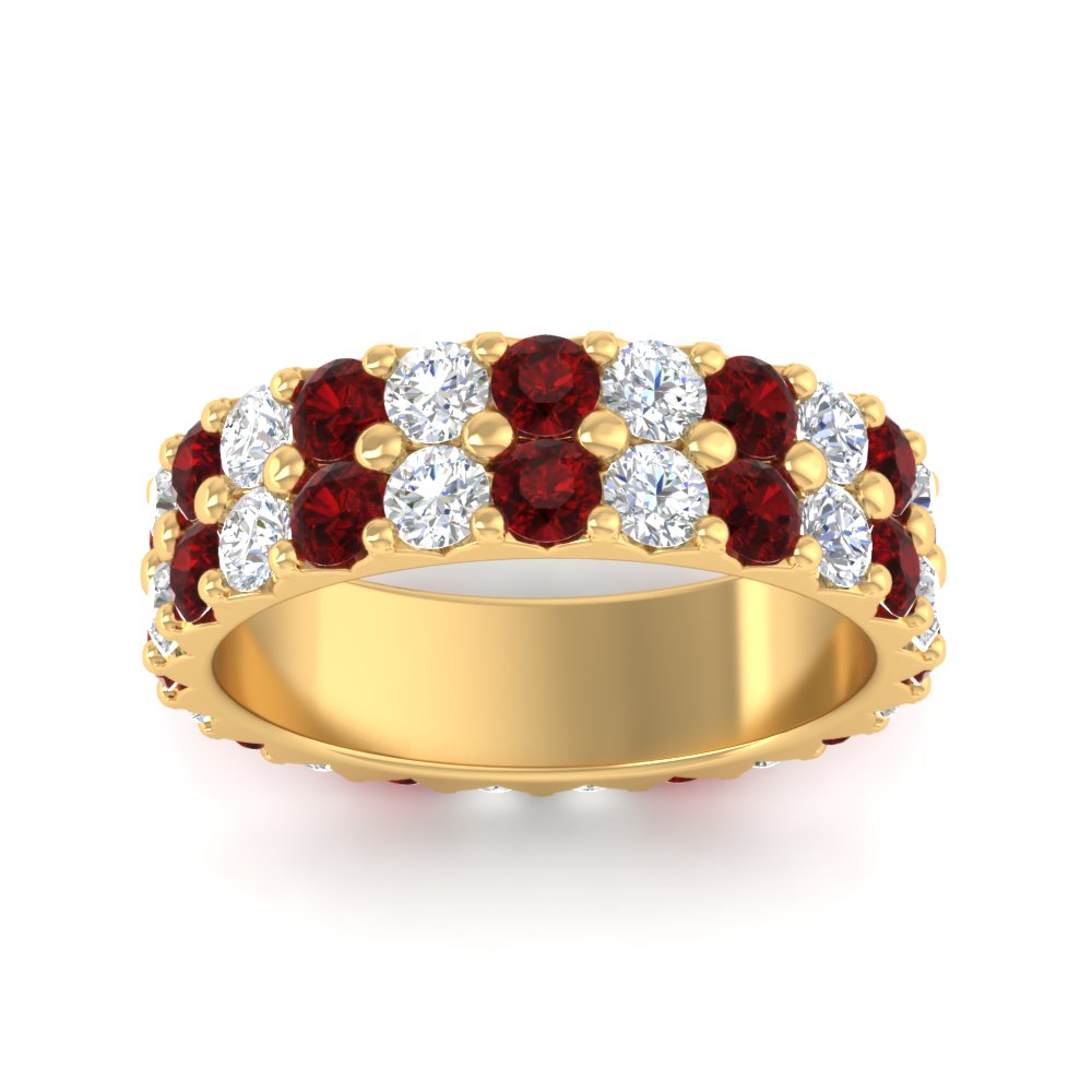 common-prong-ruby-double-row-diamond-eternity-band-in-yellow-gold-FD11378BGRUDR-3.25CT-NL-YG