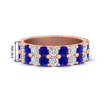 Load image into Gallery viewer, common-prong-sapphire-double-row-diamond-eternity-band-in-rose-gold-FD11378BGSABL-3.25CT-NL-RG
