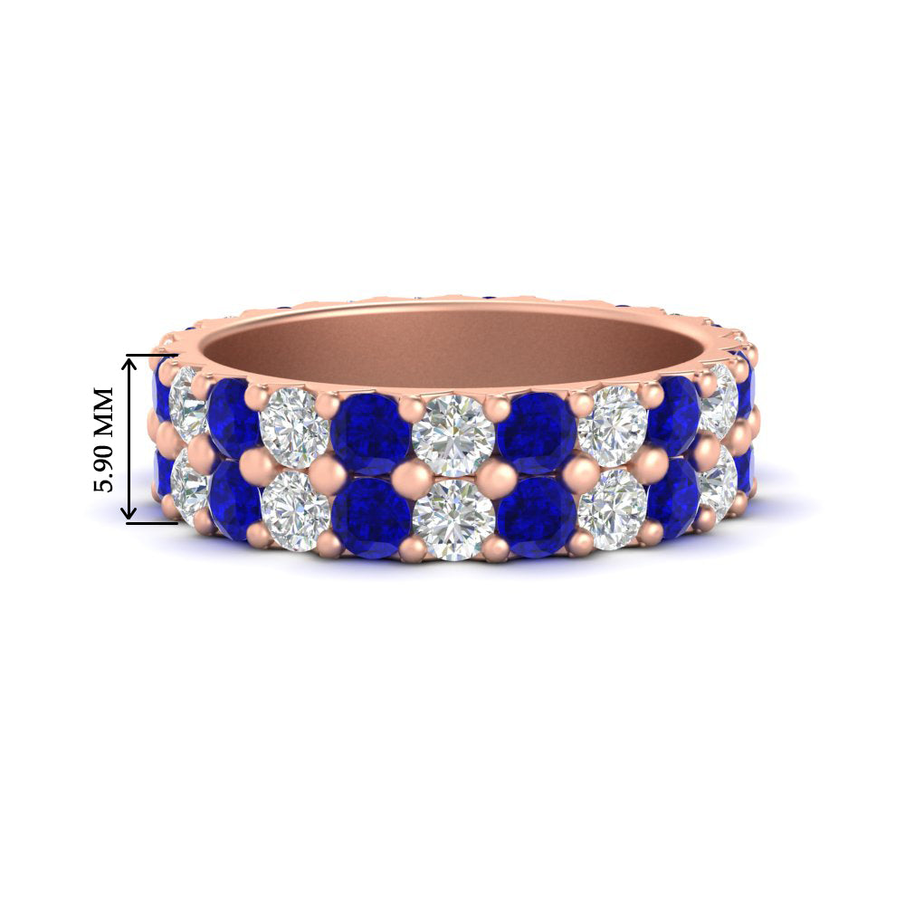 common-prong-sapphire-double-row-diamond-eternity-band-in-rose-gold-FD11378BGSABL-3.25CT-NL-RG
