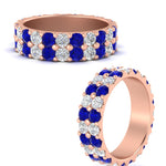 Load image into Gallery viewer, common-prong-sapphire-double-row-diamond-eternity-band-in-rose-gold-FD11378BGSABL-3.25CT-NL-RG
