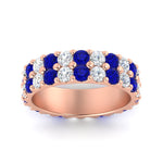 Load image into Gallery viewer, common-prong-sapphire-double-row-diamond-eternity-band-in-rose-gold-FD11378BGSABL-3.25CT-NL-RG
