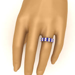 Load image into Gallery viewer, common-prong-sapphire-double-row-diamond-eternity-band-in-rose-gold-FD11378BGSABL-3.25CT-NL-RG
