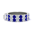 Load image into Gallery viewer, common-prong-sapphire-double-row-diamond-eternity-band-in-white-gold-FD11378BGSABL-3.25CT-NL-WG
