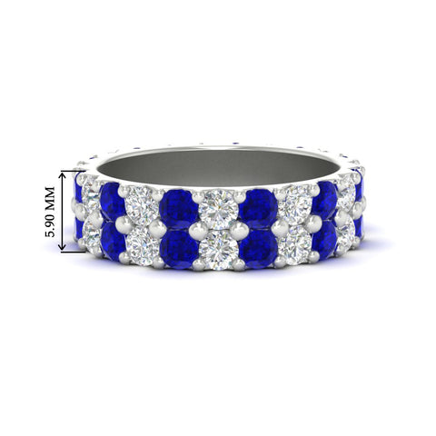 common-prong-sapphire-double-row-diamond-eternity-band-in-white-gold-FD11378BGSABL-3.25CT-NL-WG