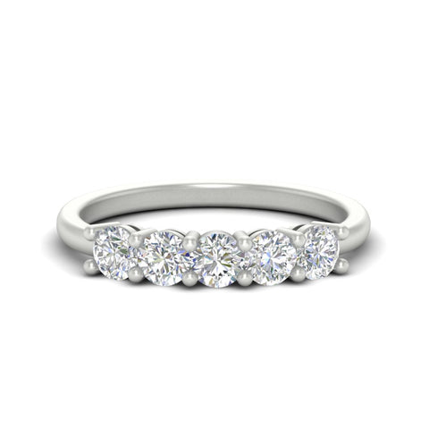 Women’s 1 ct Round Gemstone Wedding Band