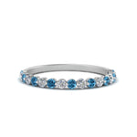 Load image into Gallery viewer, common-prong-thin-round-diamond-wedding-band-with-blue-topaz-in-FDENS3023BGICBLTO-NL-WG
