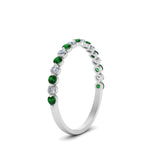 Load image into Gallery viewer, common-prong-thin-round-diamond-wedding-band-with-emerald-in-FDENS3023BGEMGR-NL-WG
