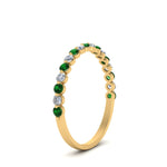 Load image into Gallery viewer, common-prong-thin-round-diamond-wedding-band-with-emerald-in-FDENS3023BGEMGR-NL-YG
