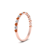 Load image into Gallery viewer, common-prong-thin-round-diamond-wedding-band-with-orange-sapphire-in-FDENS3023BGSAOR-NL-RG
