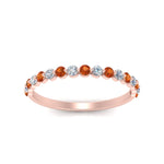 Load image into Gallery viewer, common-prong-thin-round-diamond-wedding-band-with-orange-sapphire-in-FDENS3023BGSAOR-NL-RG
