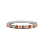 Load image into Gallery viewer, common-prong-thin-round-diamond-wedding-band-with-orange-sapphire-in-FDENS3023BGSAOR-NL-WG
