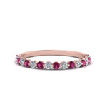 Load image into Gallery viewer, common-prong-thin-round-diamond-wedding-band-with-pink-sapphire-in-FDENS3023BGSADRPI-NL-RG
