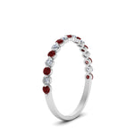 Load image into Gallery viewer, common-prong-thin-round-diamond-wedding-band-with-ruby-in-FDENS3023BGRUDR-NL-WG
