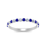 Load image into Gallery viewer, common-prong-thin-round-diamond-wedding-band-with-sapphire-in-FDENS3023BGSABL-NL-WG
