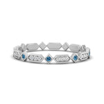 Load image into Gallery viewer, compass-point-antique-stacking-diamond-ring-with-blue-topaz-in-white-gold-FD9672BGICBLTO-NL-WG.jpg
