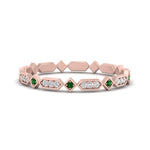 Load image into Gallery viewer, compass-point-antique-stacking-diamond-ring-with-emerald-in-rose-gold-FD9672BGEMGR-NL-RG.jpg
