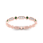 Load image into Gallery viewer, compass-point-antique-stacking-diamond-ring-with-emerald-in-rose-gold-FD9672BGEMGR-NL-RG.jpg
