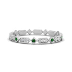Load image into Gallery viewer, compass-point-antique-stacking-diamond-ring-with-emerald-in-white-gold-FD9672BGEMGR-NL-WG.jpg
