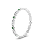 Load image into Gallery viewer, compass-point-antique-stacking-diamond-ring-with-emerald-in-white-gold-FD9672BGEMGR-NL-WG.jpg
