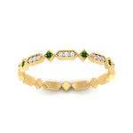 Load image into Gallery viewer, compass-point-antique-stacking-diamond-ring-with-emerald-in-yellow-gold-FD9672BGEMGR-NL-YG.jpg
