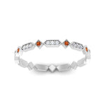 Load image into Gallery viewer, compass-point-antique-stacking-diamond-ring-with-orange-sapphire-in-white-gold-FD9672BGSAOR-NL-WG.jpg
