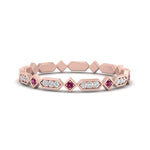 Load image into Gallery viewer, compass-point-antique-stacking-diamond-ring-with-pink-sapphire-in-rose-gold-FD9672BGSADRPI-NL-RG.jpg
