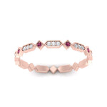 Load image into Gallery viewer, compass-point-antique-stacking-diamond-ring-with-pink-sapphire-in-rose-gold-FD9672BGSADRPI-NL-RG.jpg
