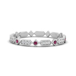 Load image into Gallery viewer, compass-point-antique-stacking-diamond-ring-with-pink-sapphire-in-white-gold-FD9672BGSADRPI-NL-WG.jpg
