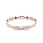 Load image into Gallery viewer, compass-point-antique-stacking-diamond-ring-with-purple-topaz-in-rose-gold-FD9672BGVITO-NL-RG.jpg
