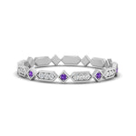 Load image into Gallery viewer, compass-point-antique-stacking-diamond-ring-with-purple-topaz-in-white-gold-FD9672BGVITO-NL-WG.jpg
