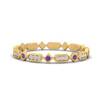 Load image into Gallery viewer, compass-point-antique-stacking-diamond-ring-with-purple-topaz-in-yellow-gold-FD9672BGVITO-NL-YG.jpg
