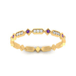 Load image into Gallery viewer, compass-point-antique-stacking-diamond-ring-with-purple-topaz-in-yellow-gold-FD9672BGVITO-NL-YG.jpg
