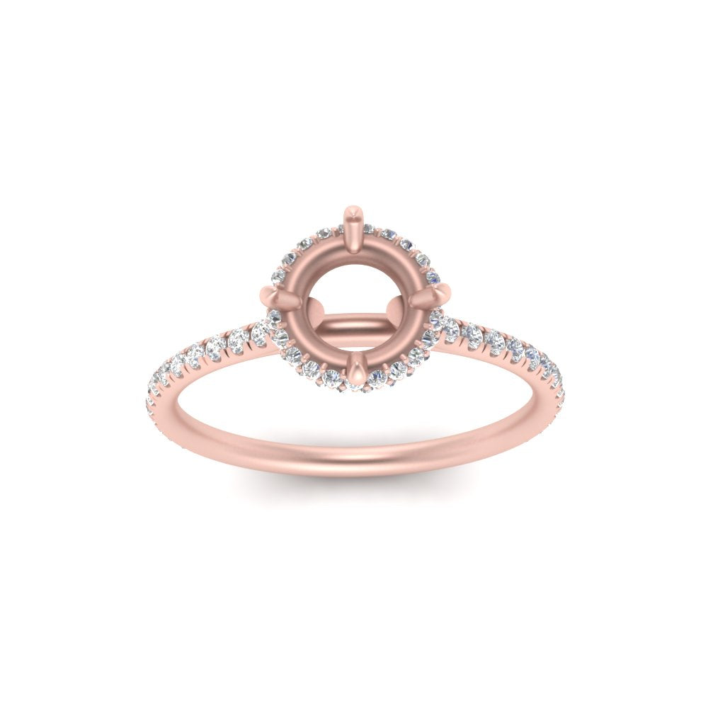 Semi Mount Compass Point Under Halo Engagement Ring
