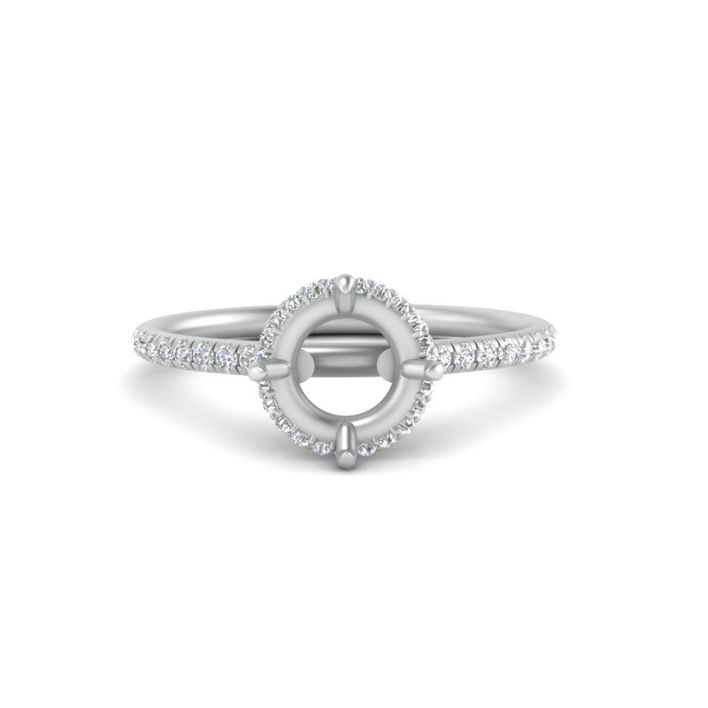 Semi Mount Compass Point Under Halo Engagement Ring