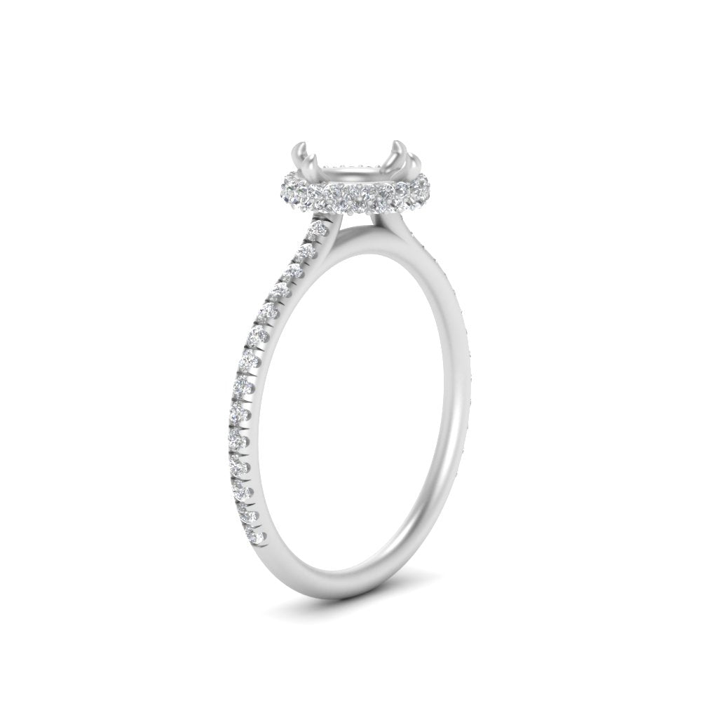 Semi Mount Compass Point Under Halo Engagement Ring