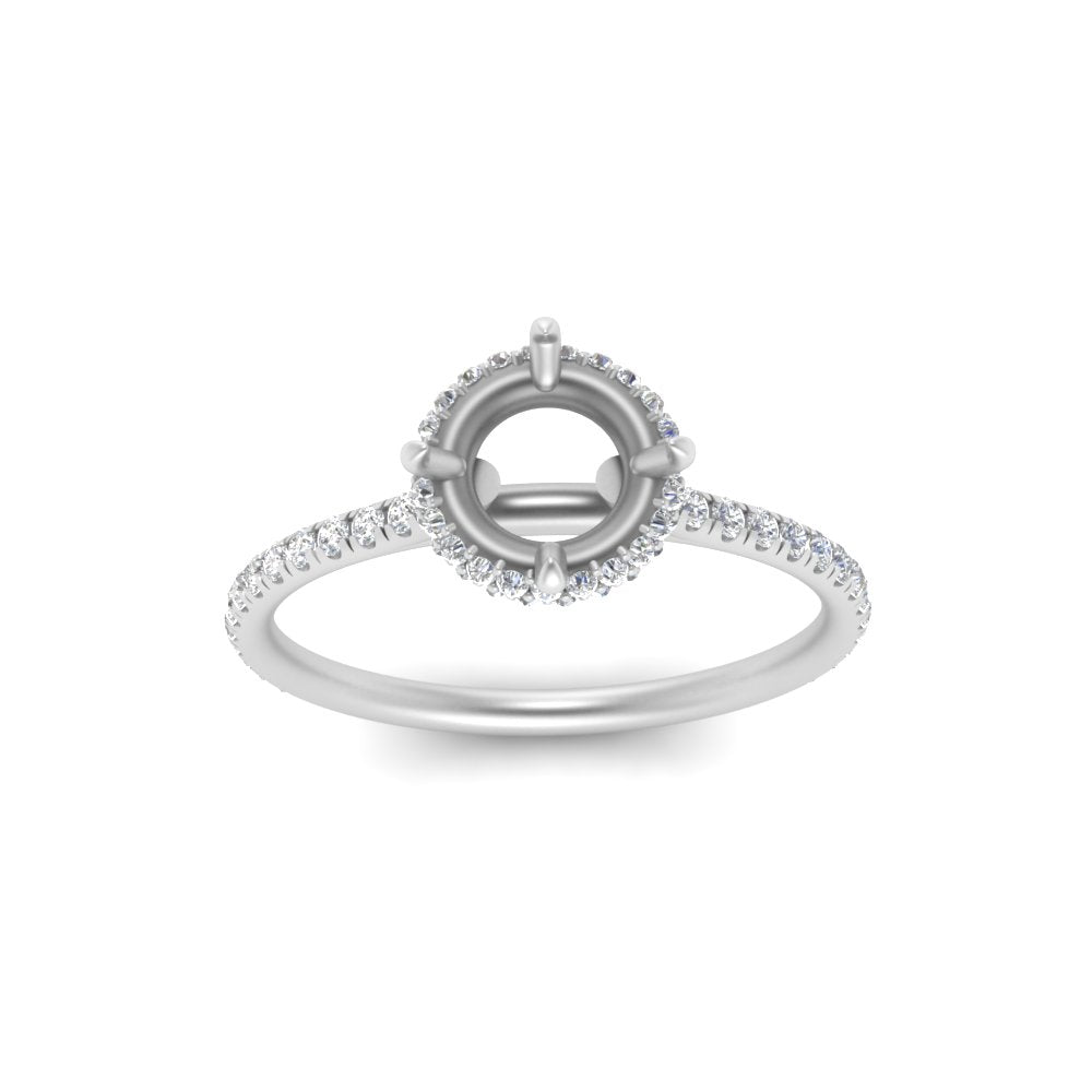 Semi Mount Compass Point Under Halo Engagement Ring