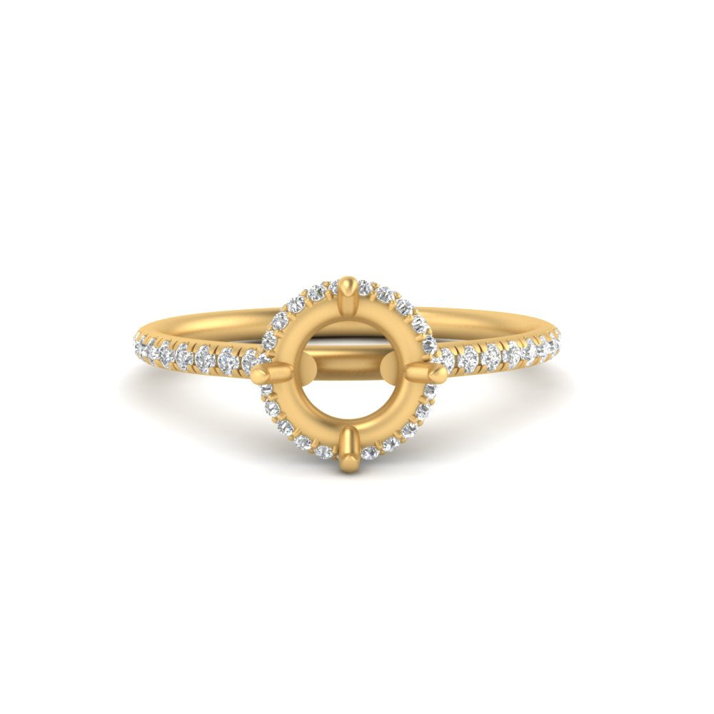 Semi Mount Compass Point Under Halo Engagement Ring