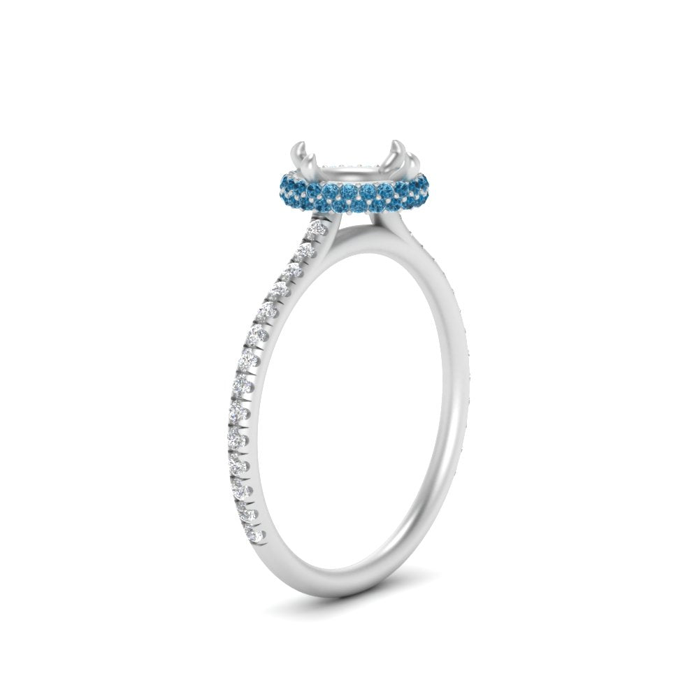 Semi Mount Compass Point Under Halo Engagement Ring