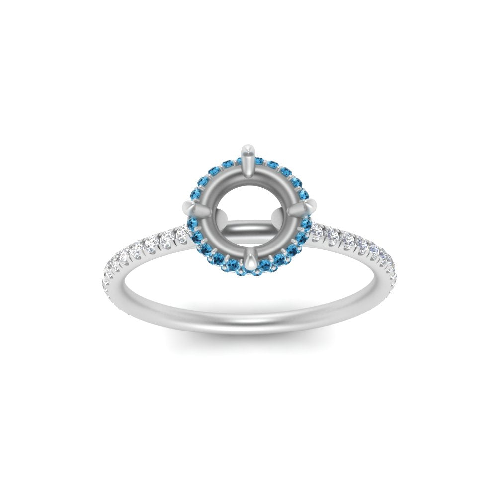 Semi Mount Compass Point Under Halo Engagement Ring