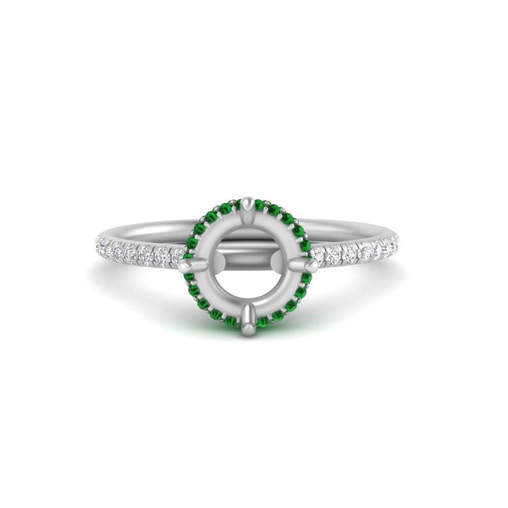 Semi Mount Compass Point Under Halo Engagement Ring