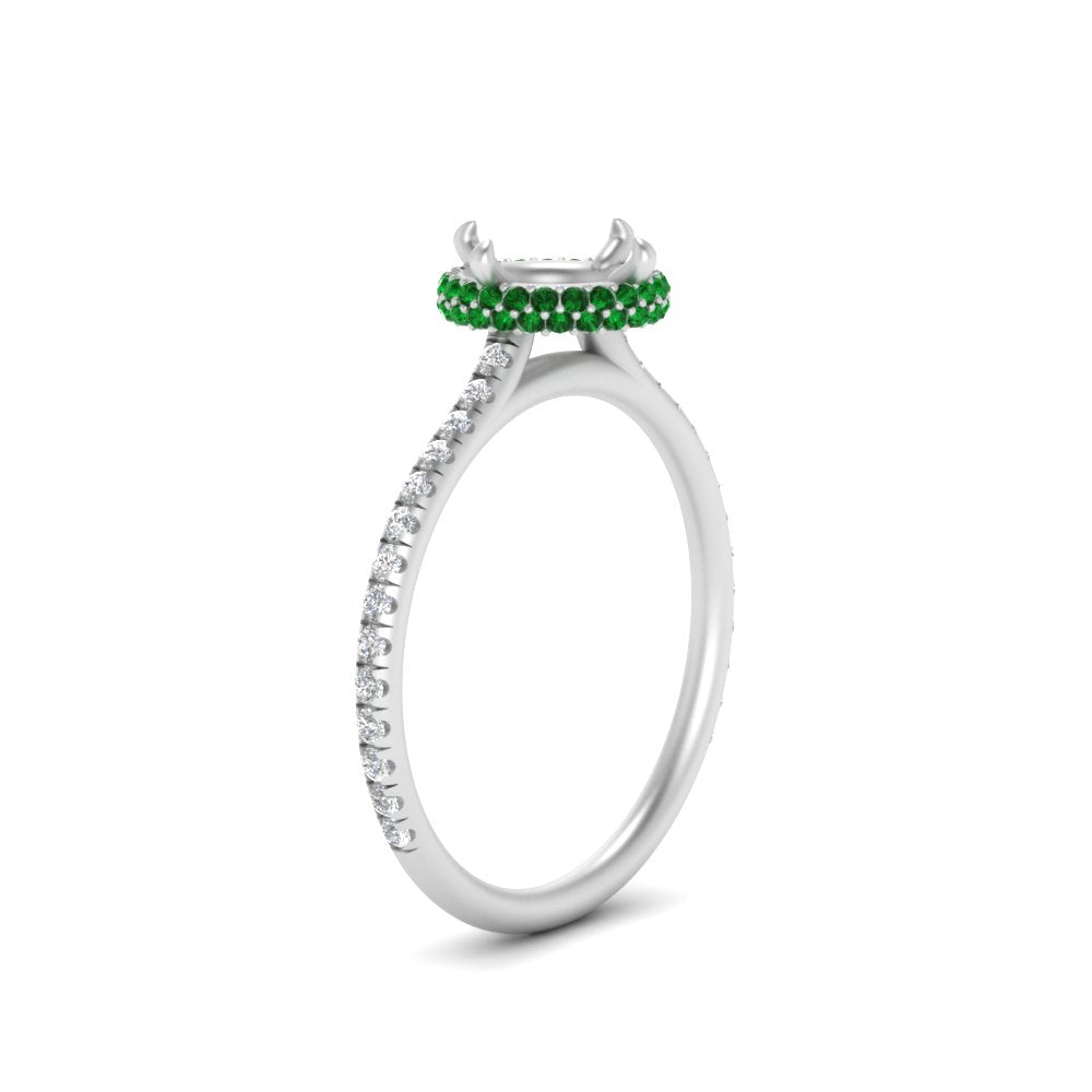 Semi Mount Compass Point Under Halo Engagement Ring