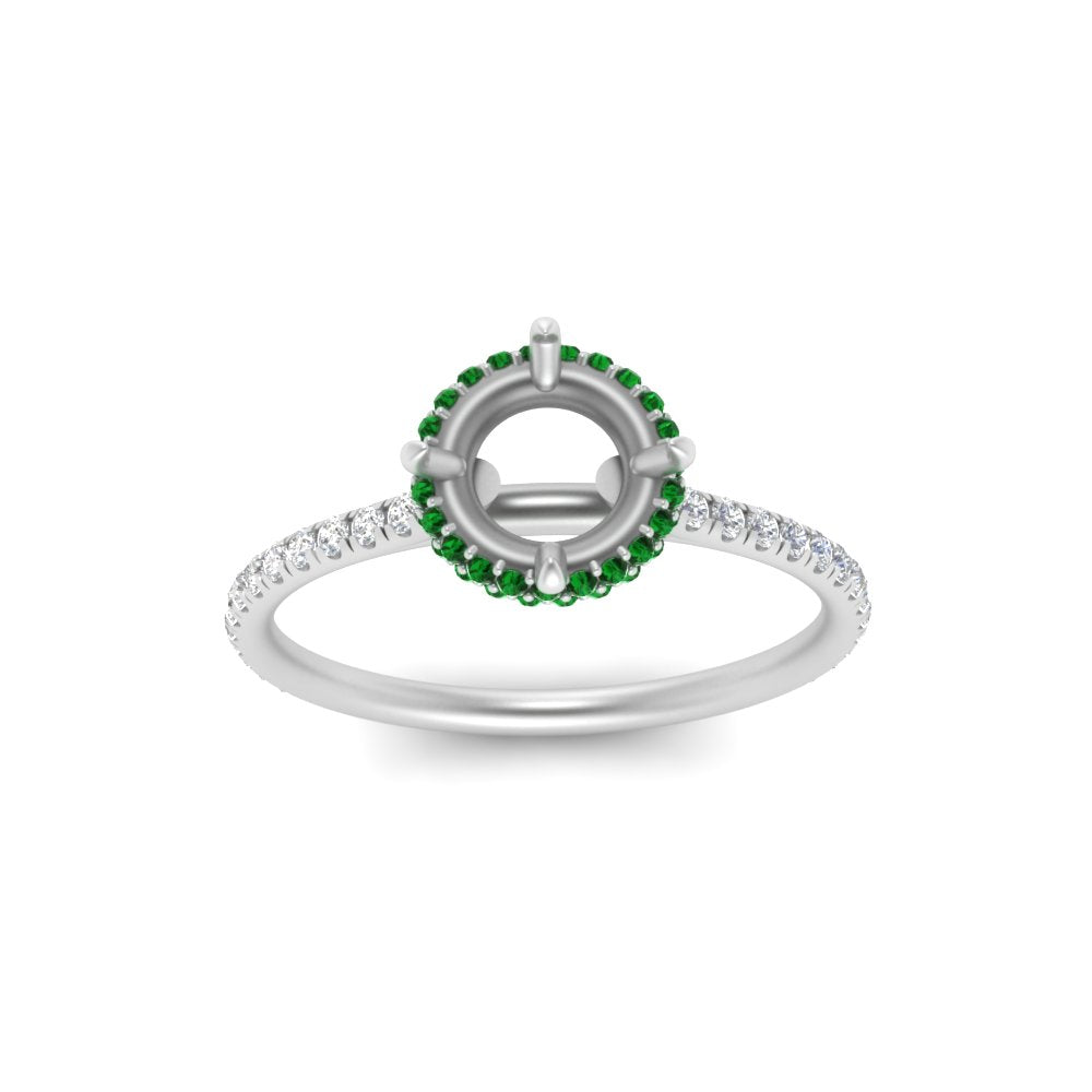 Semi Mount Compass Point Under Halo Engagement Ring
