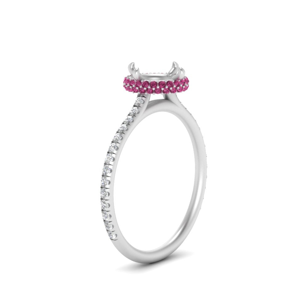 Semi Mount Compass Point Under Halo Engagement Ring