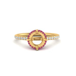 Load image into Gallery viewer, Semi Mount Compass Point Under Halo Engagement Ring
