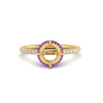 Load image into Gallery viewer, Semi Mount Compass Point Under Halo Engagement Ring
