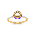 Load image into Gallery viewer, Semi Mount Compass Point Under Halo Engagement Ring
