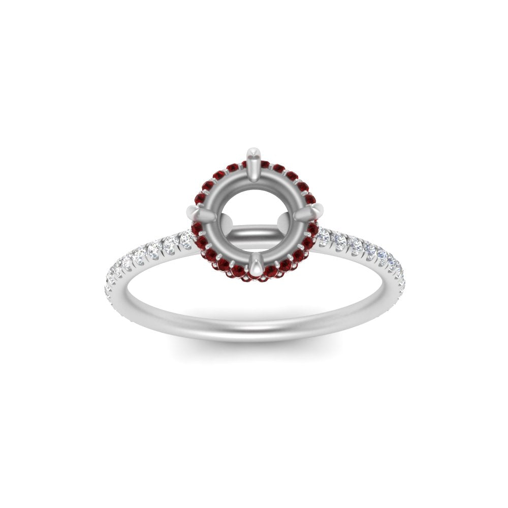 Semi Mount Compass Point Under Halo Engagement Ring