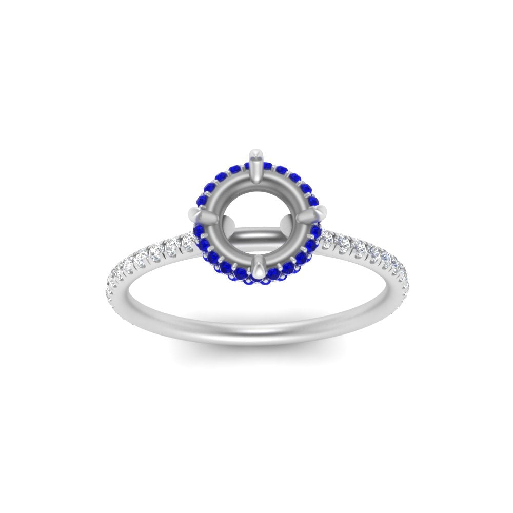 Semi Mount Compass Point Under Halo Engagement Ring