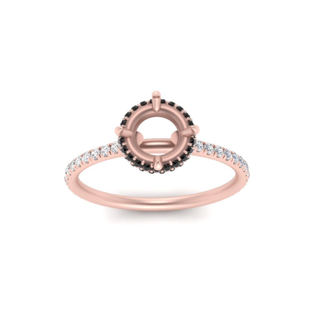 Semi Mount Compass Point Under Halo Engagement Ring