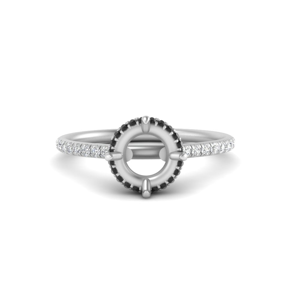 Semi Mount Compass Point Under Halo Engagement Ring